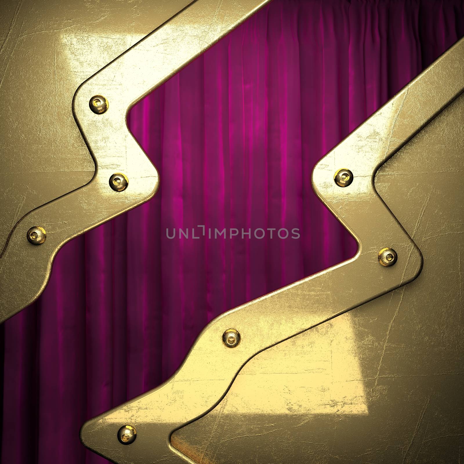 gold on red velvet curtain background by videodoctor