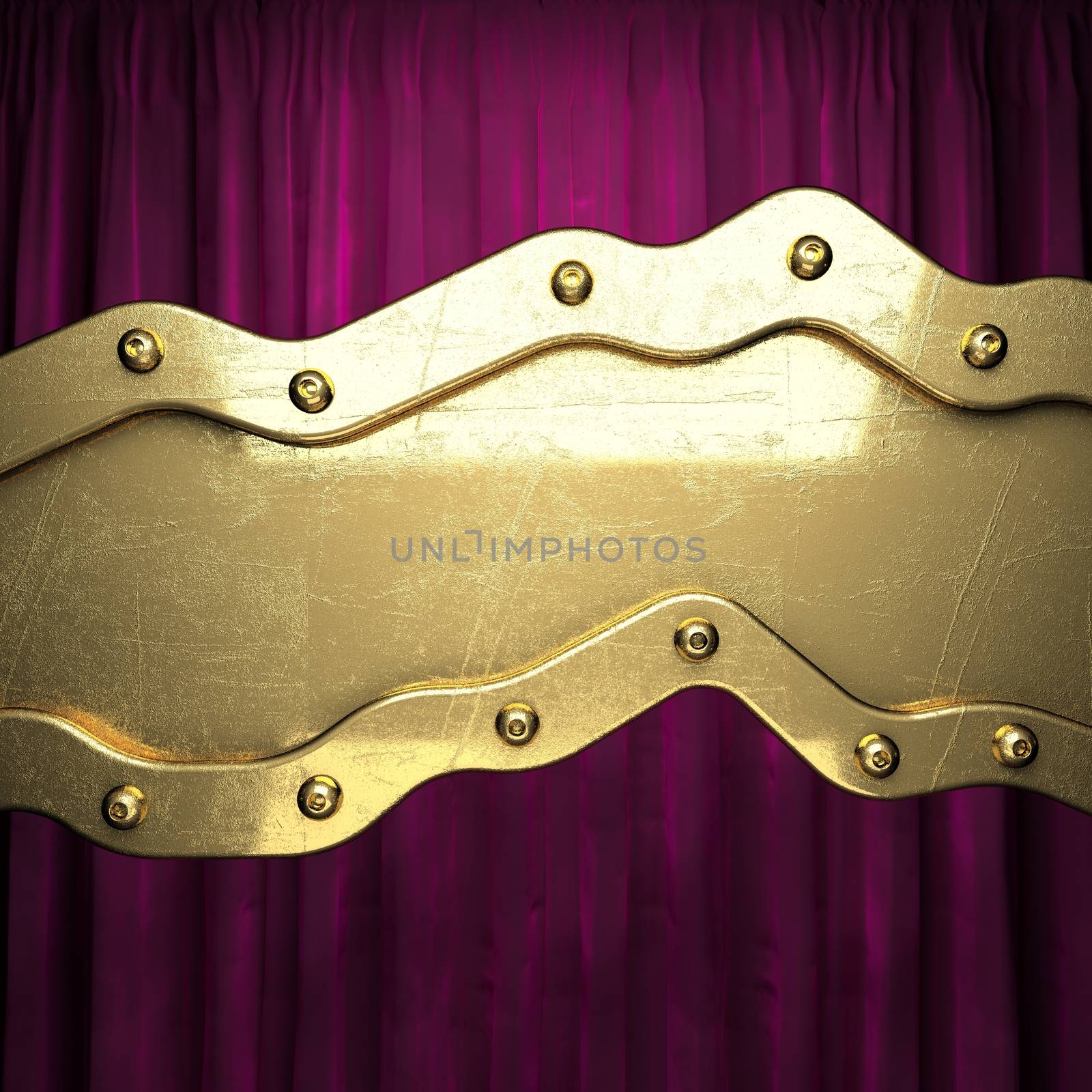 gold on red velvet curtain background by videodoctor