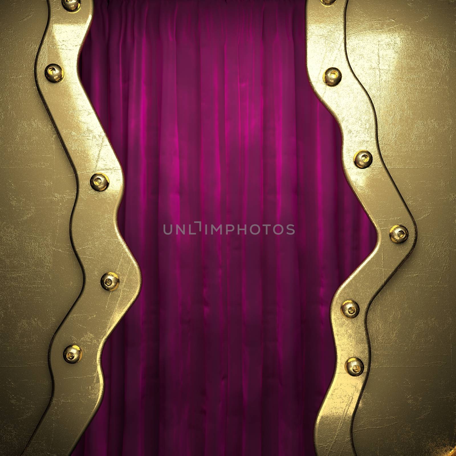 gold on red velvet curtain background