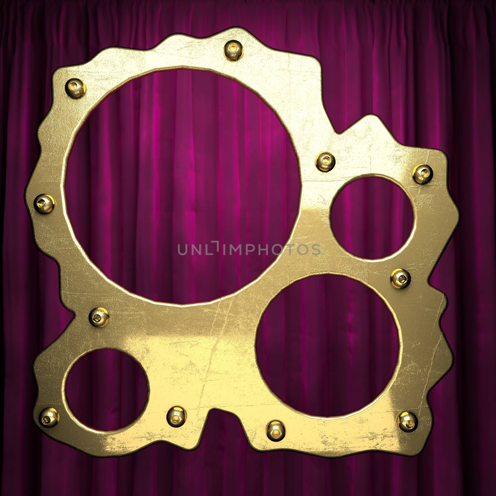 gold on red velvet curtain background by videodoctor