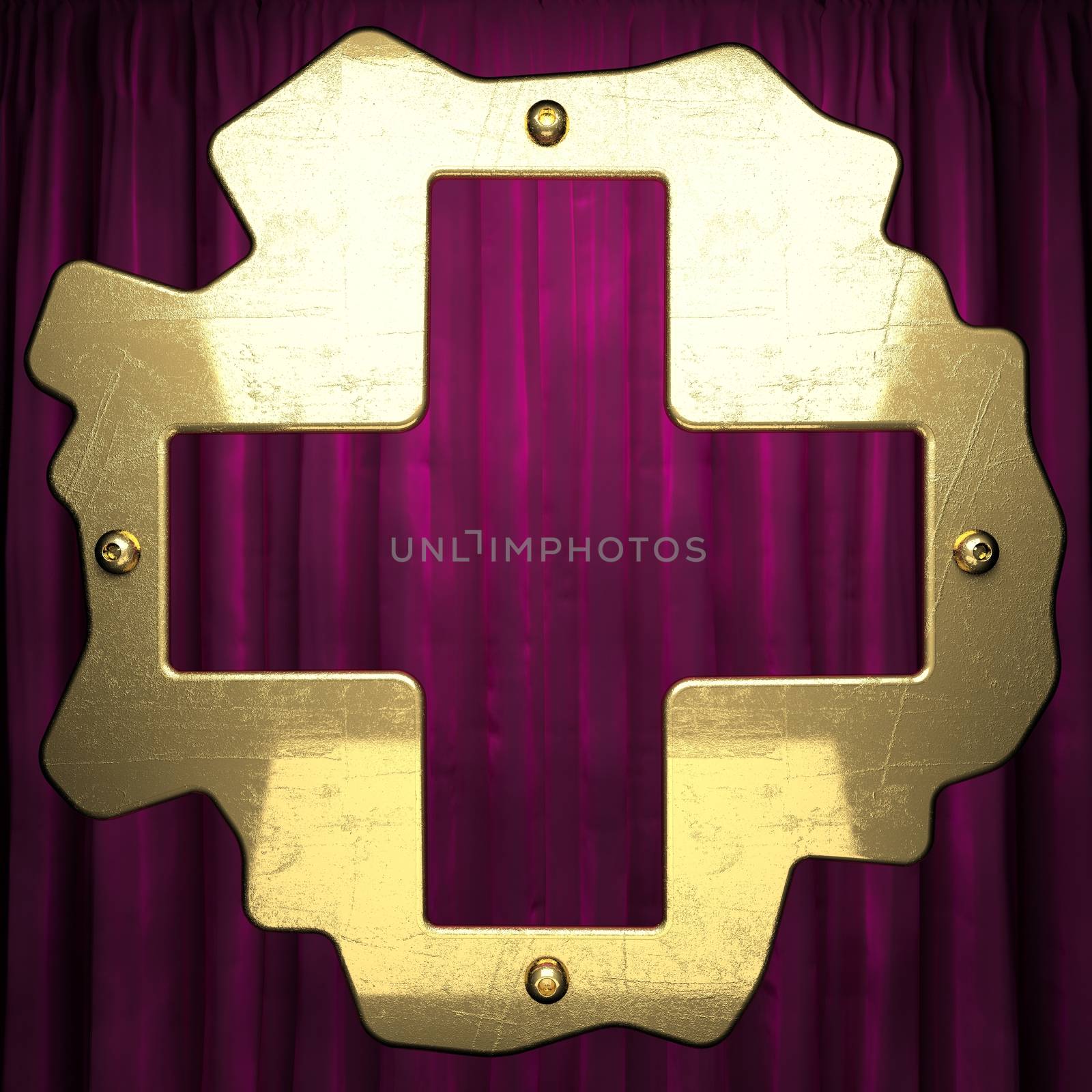 gold on red velvet curtain background by videodoctor