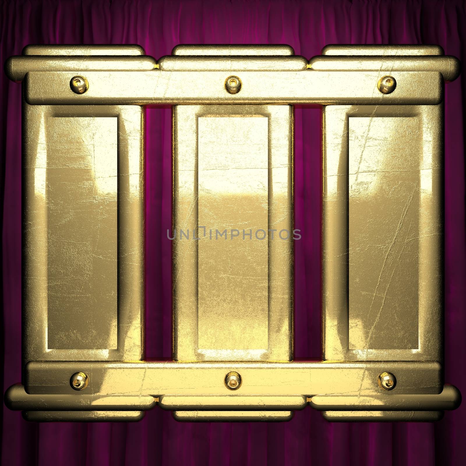 gold on red velvet curtain background