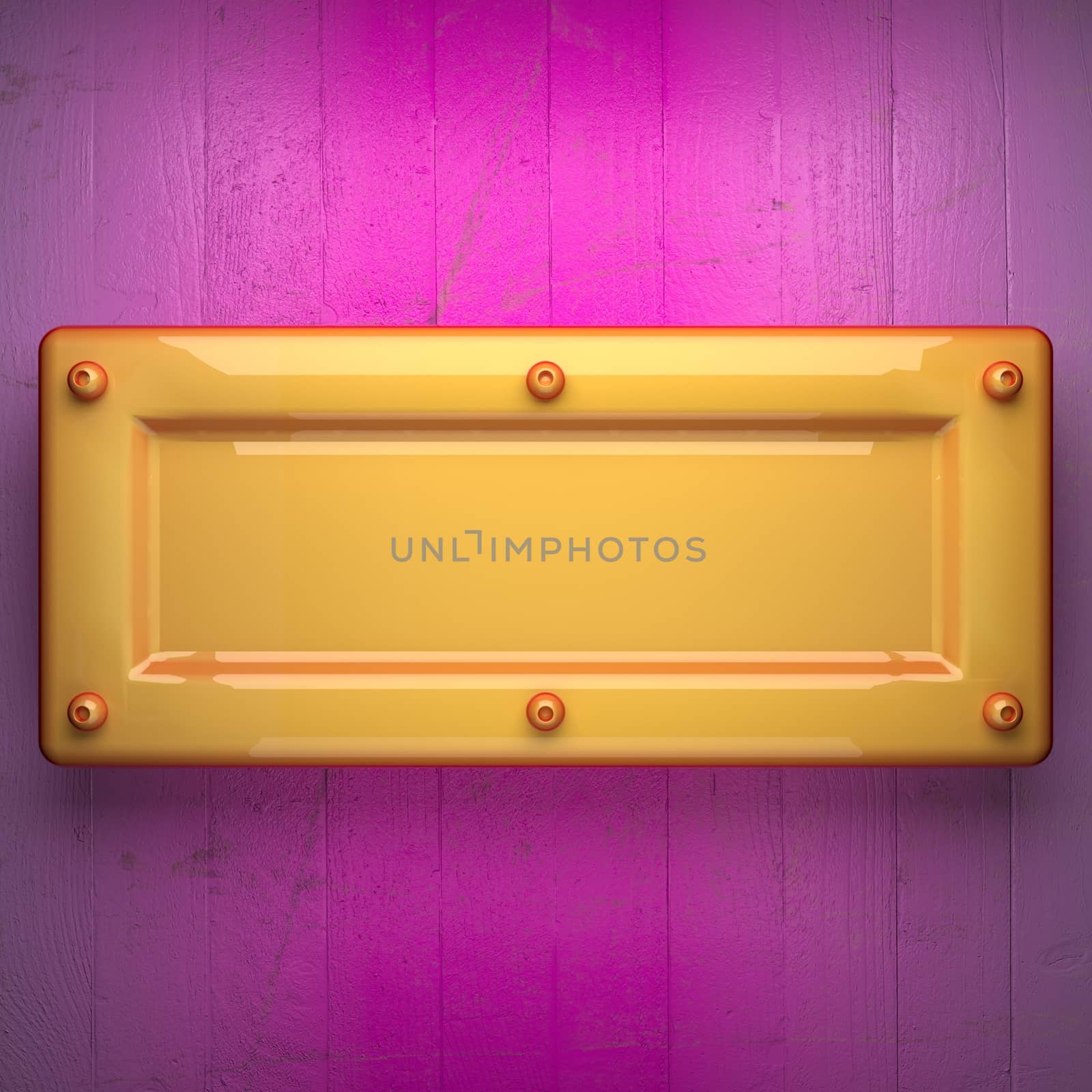 yellow metal and pink wood background