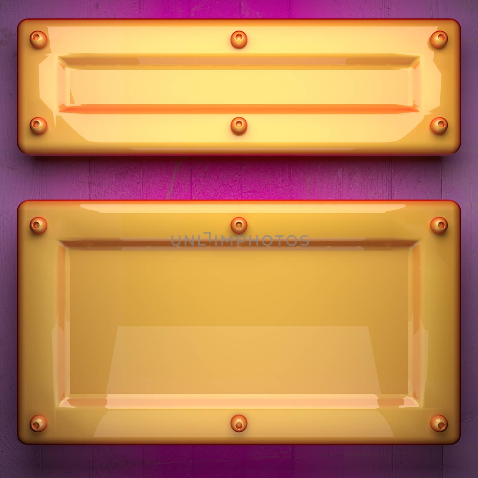 yellow metal and pink wood background by videodoctor