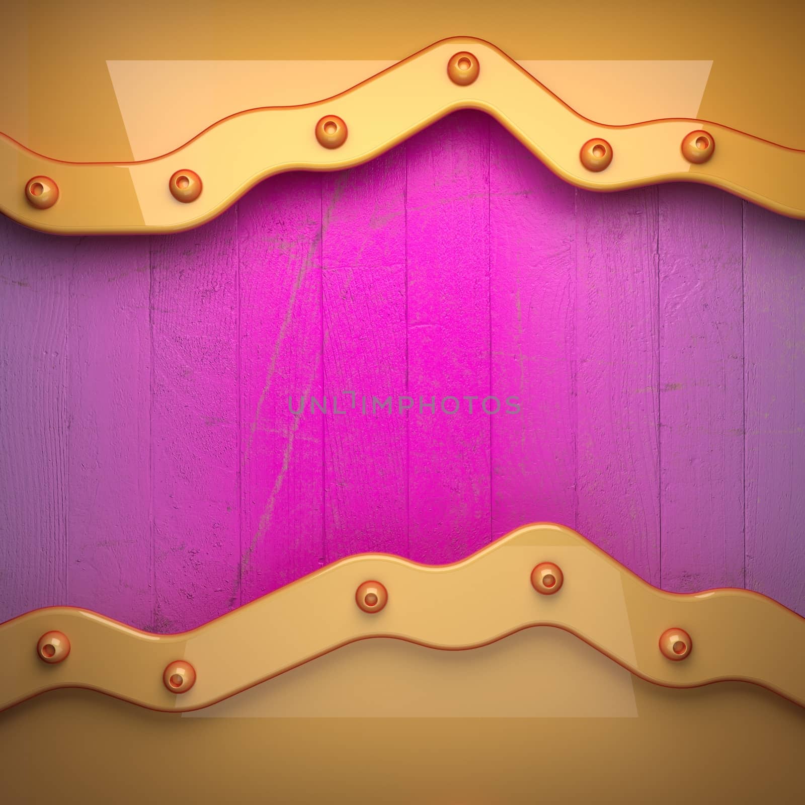 yellow metal and pink wood background