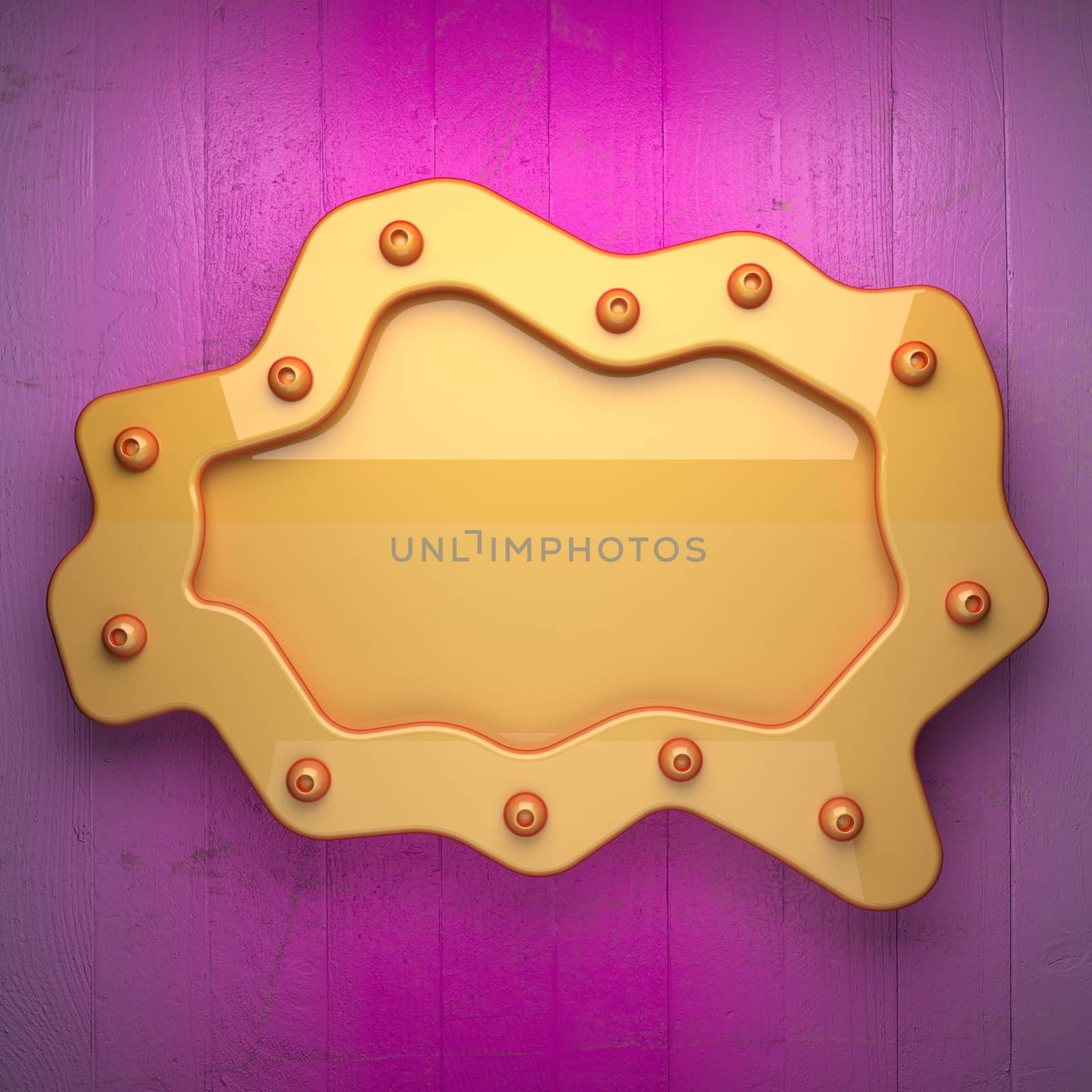 yellow metal and pink wood background by videodoctor