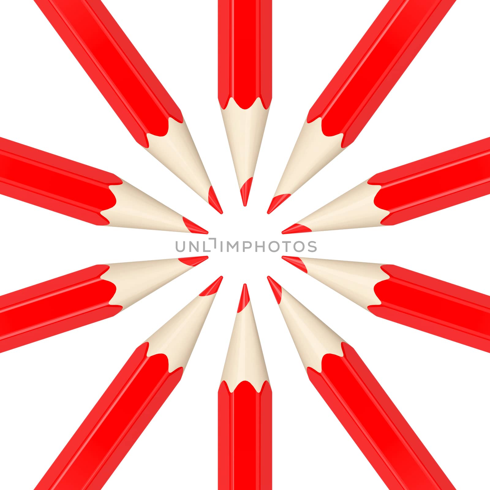 3d generated picture of some red pencils