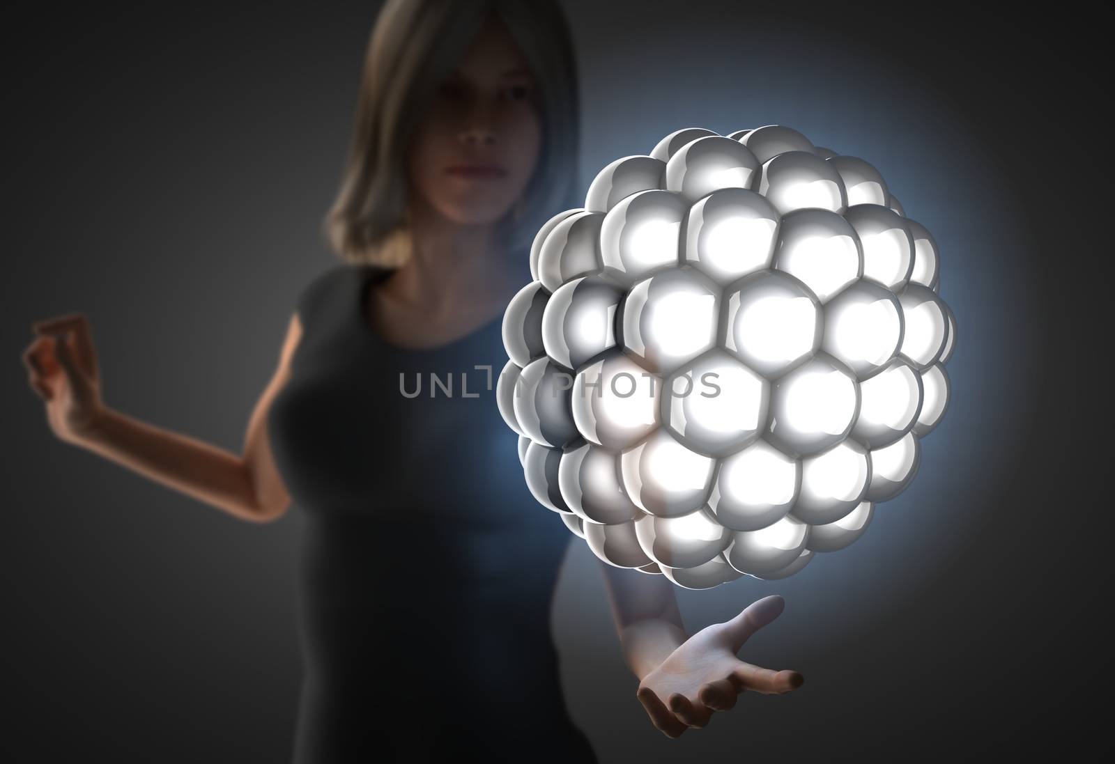 woman and futusistic hologram by videodoctor