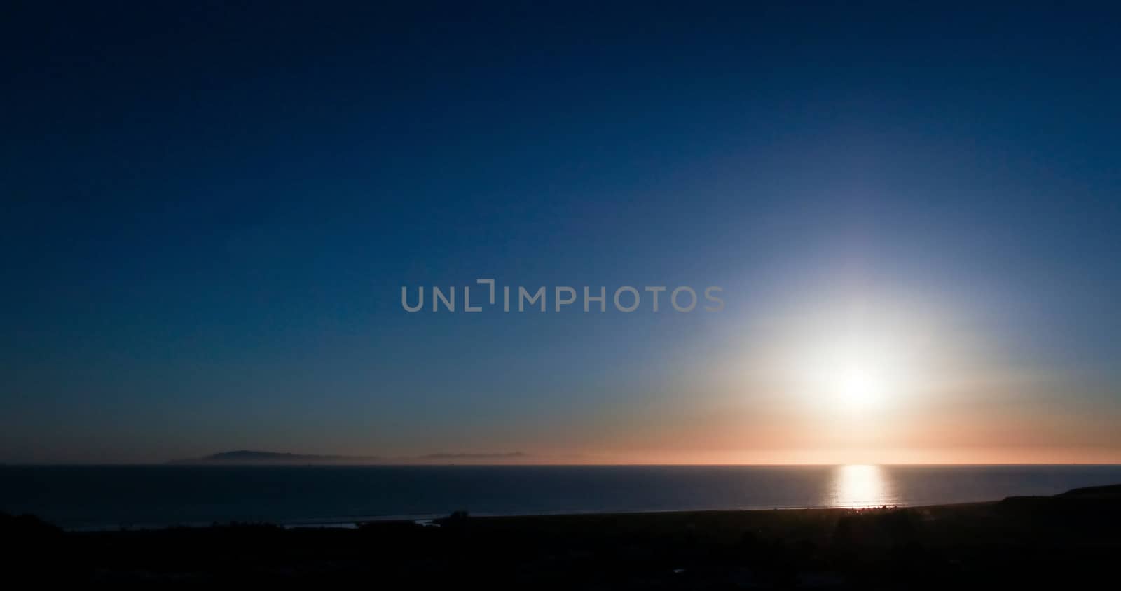 Sunset over the pacific ocean in Ventura California.