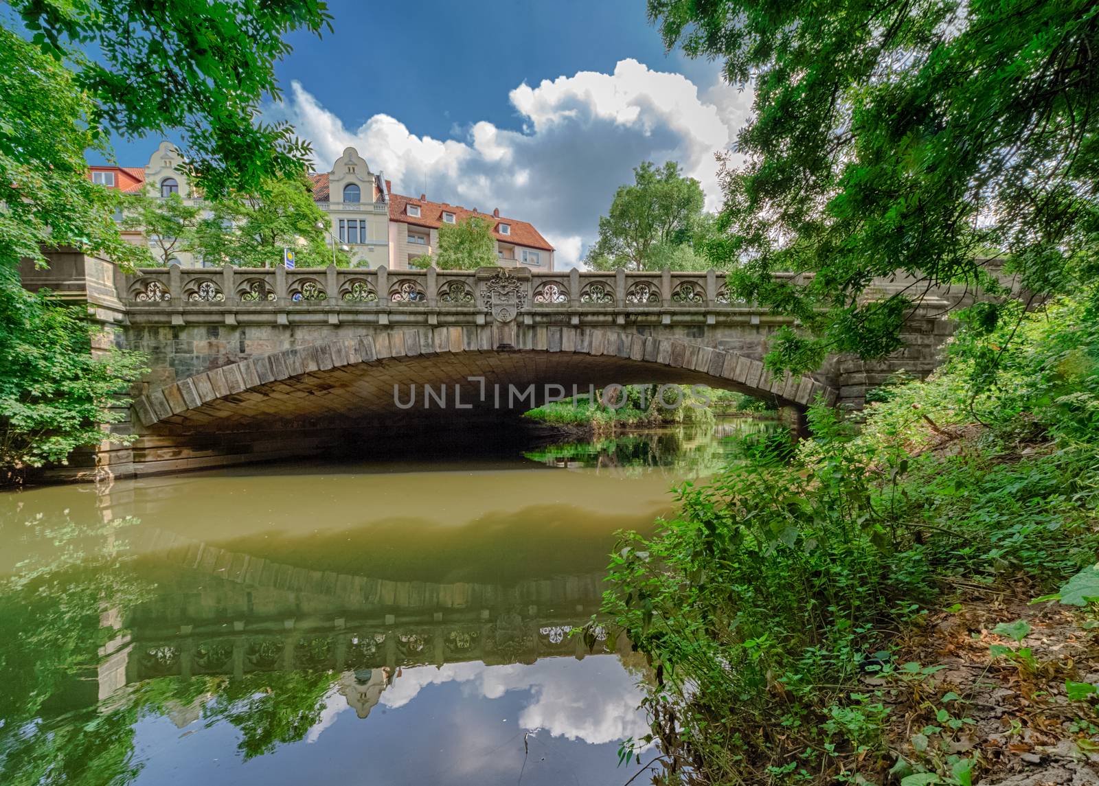 Ancient Koenigsworther bridge in Hannover, Germany.