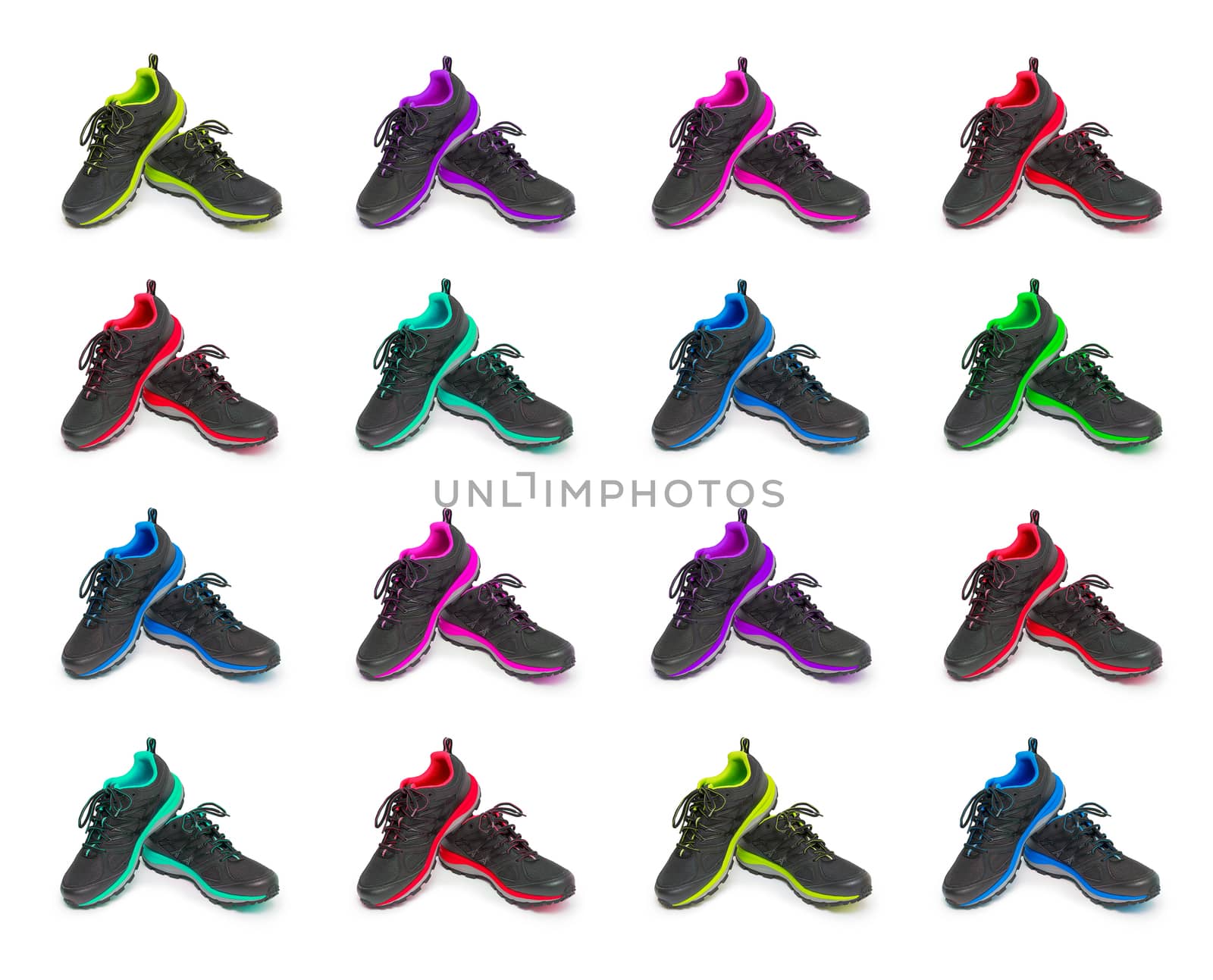 sneakers collage isolated on the white background by cocoo