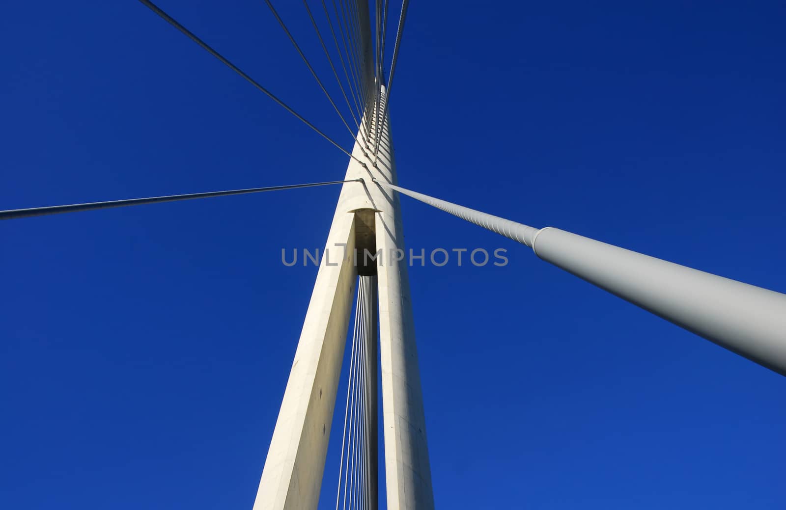 Details of Ada bridge tower in Belgrade, Serbia by simply