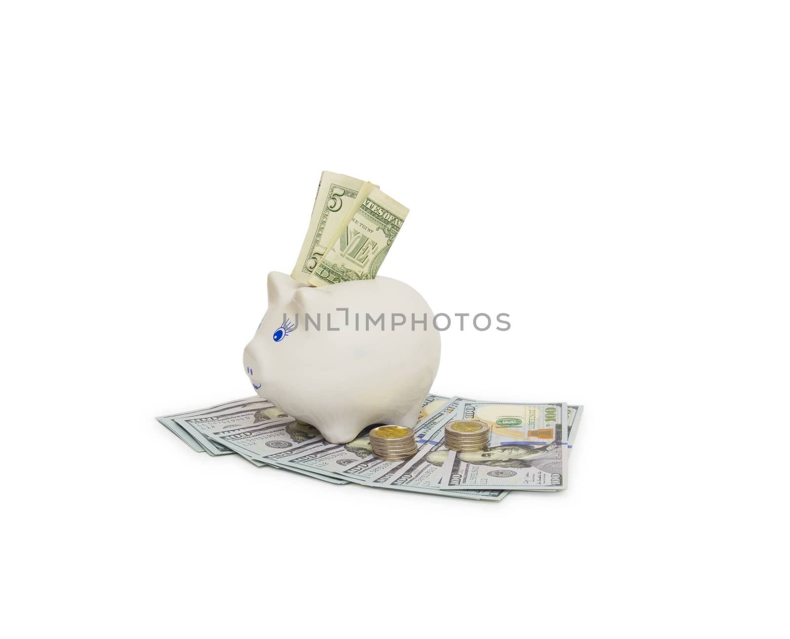 Piggy bank isolated on white