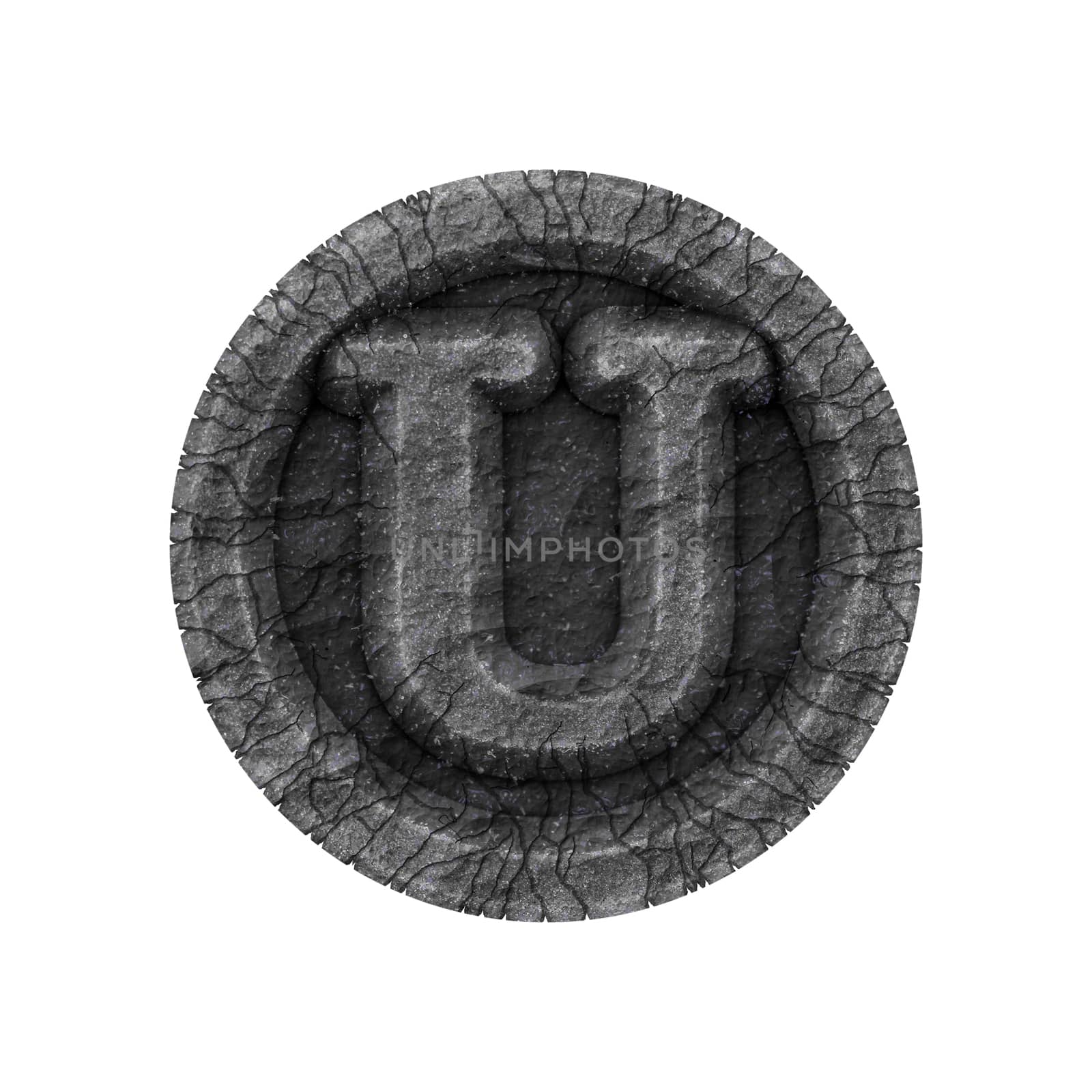 grunge font - letter U by Mibuch