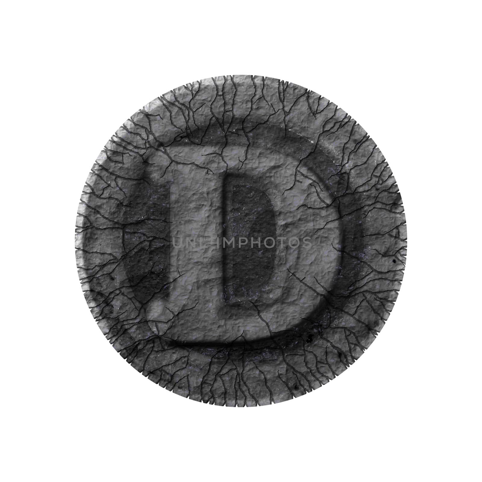 grunge font - letter D by Mibuch