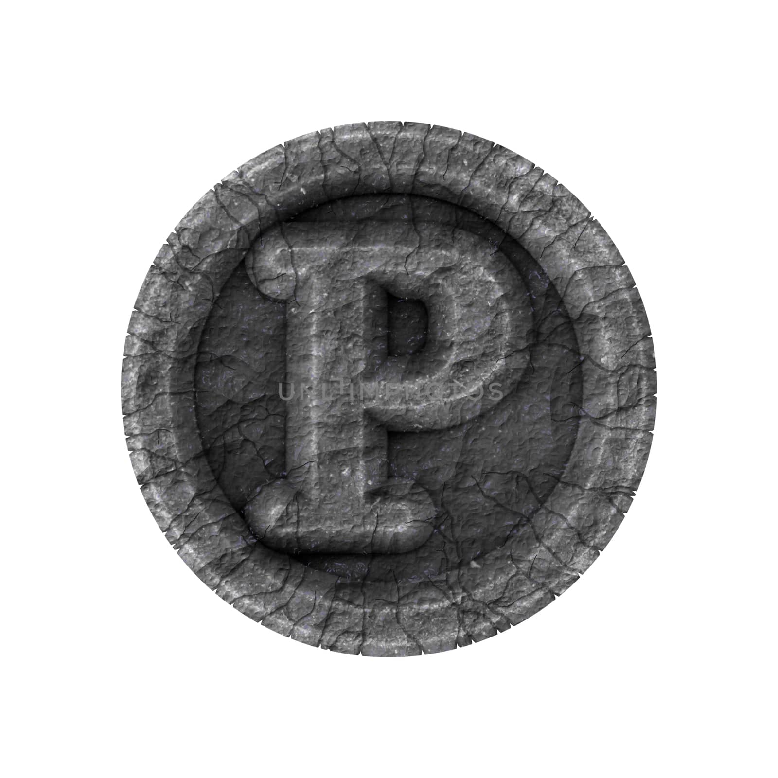 grunge font - letter P by Mibuch
