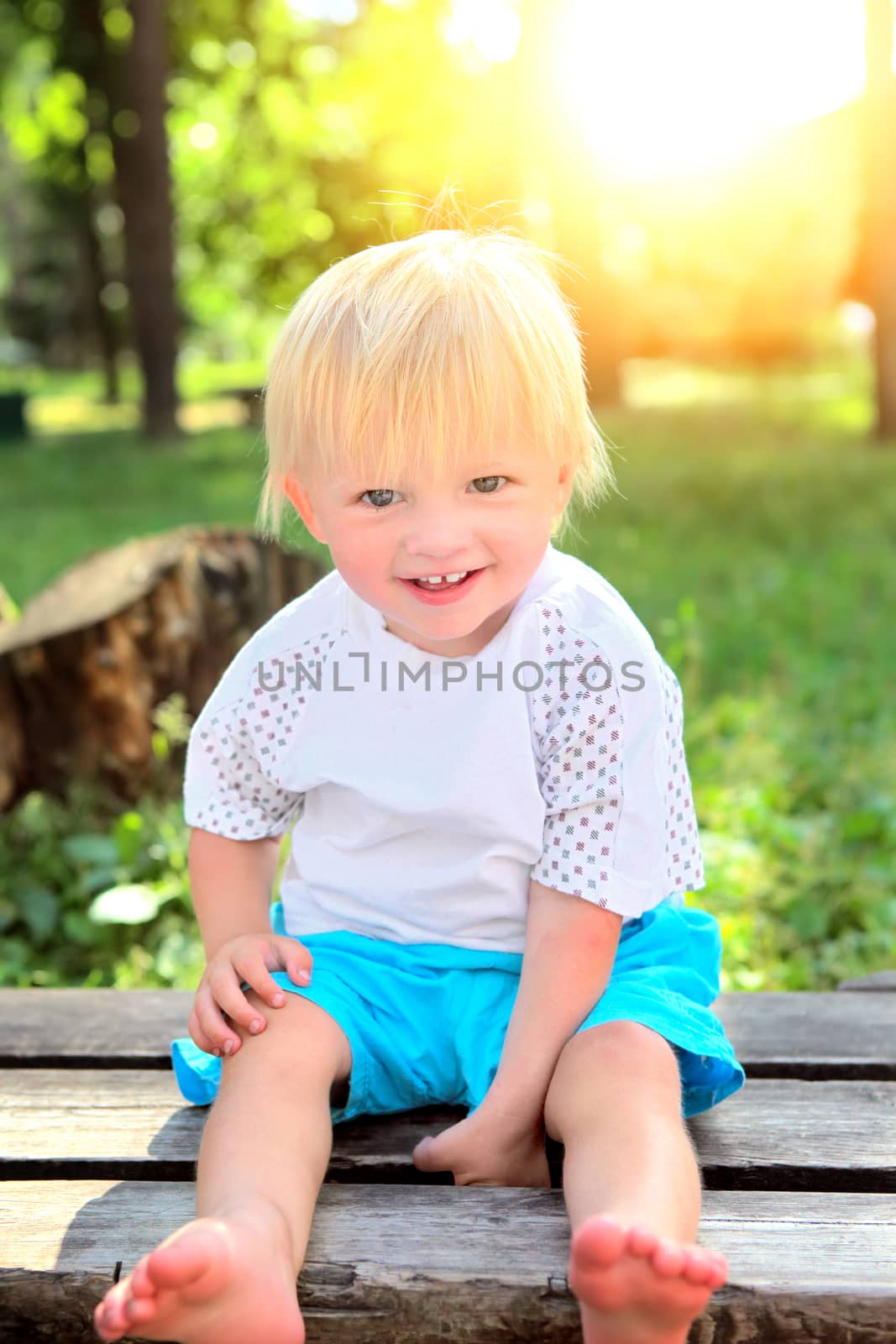 Happy Baby Boy outdoor by sabphoto