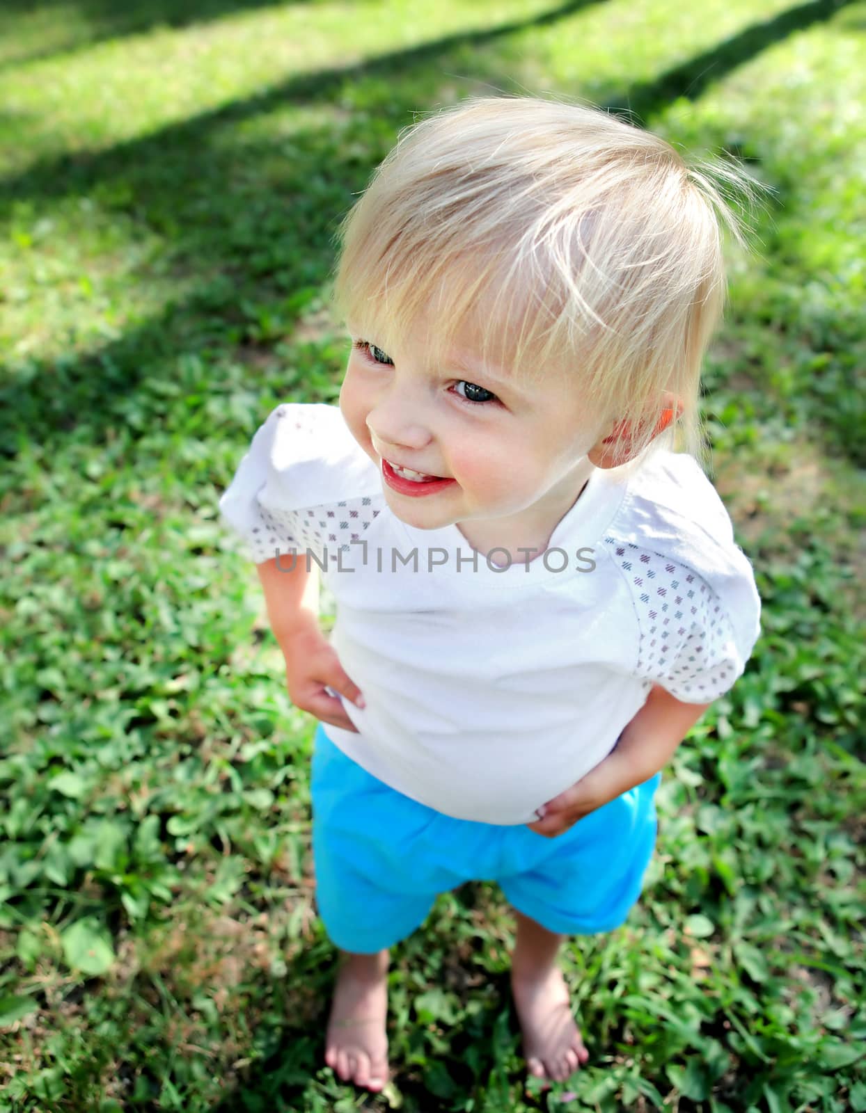 Happy Baby Boy at the Summer Park