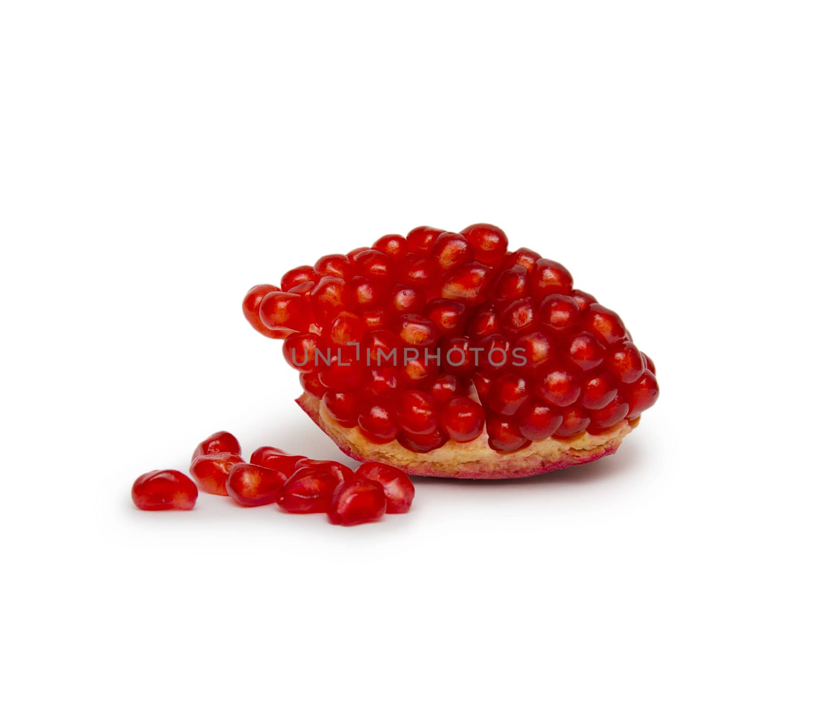 Ripe pomegranate fruit isolated on white background cutout