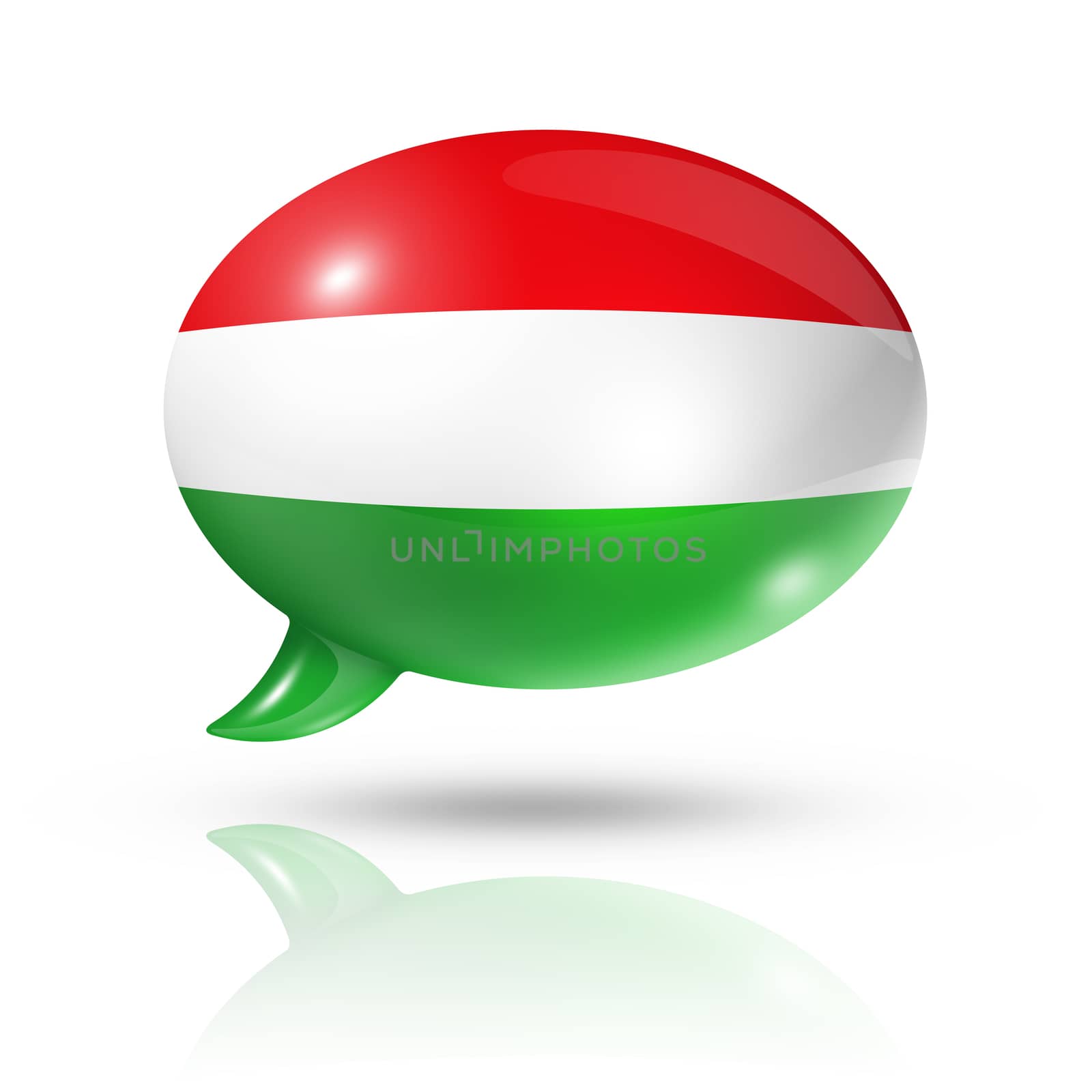 Hungarian flag speech bubble by daboost