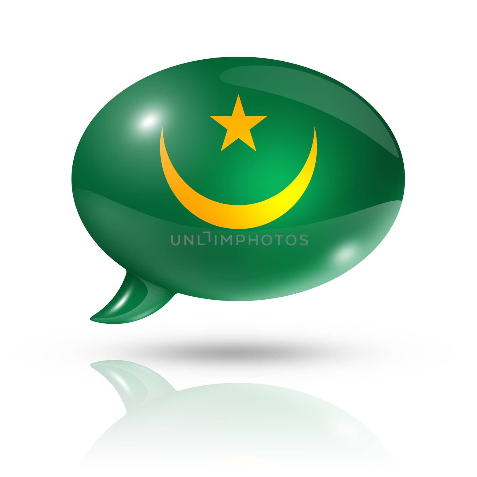 Mauritanian flag speech bubble by daboost