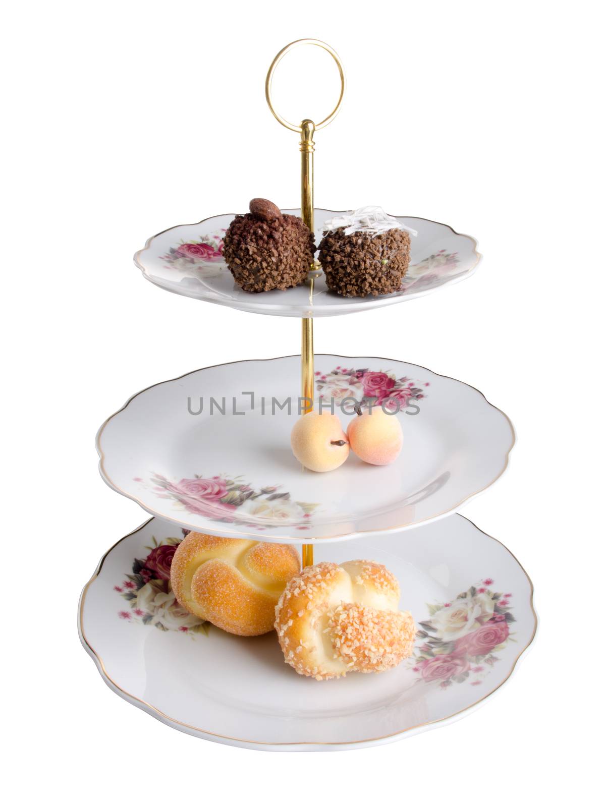 tray. three tier serving tray on a background. by heinteh