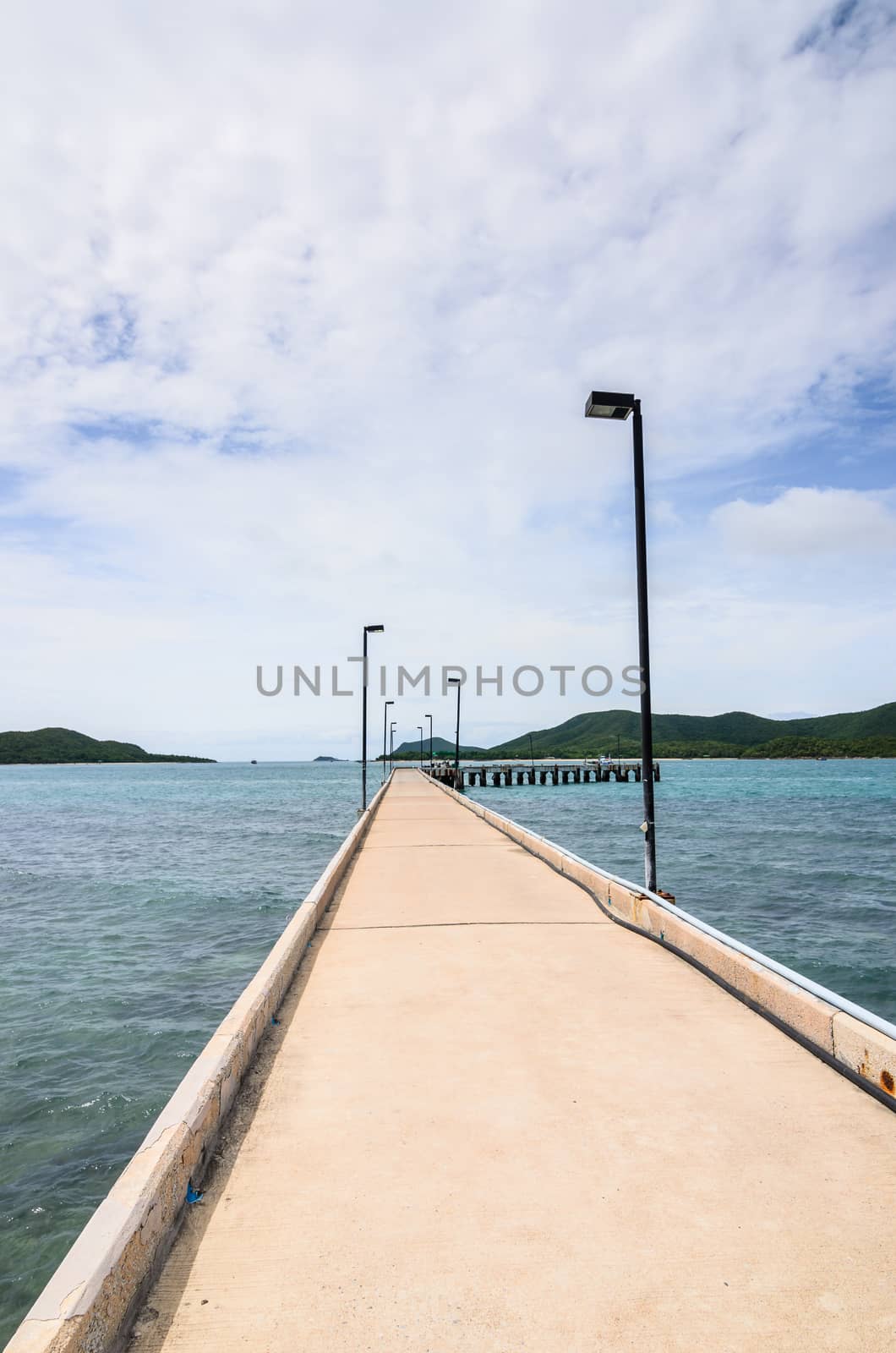 Green island road concrete and sea nature landscape in Thailand