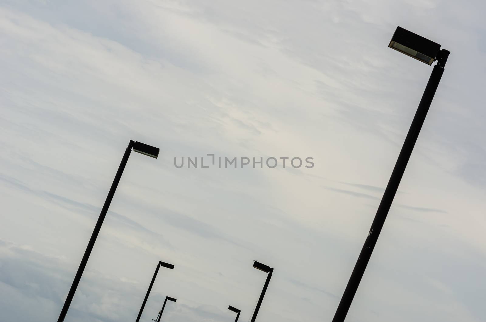 Black Light pole in the blue sky