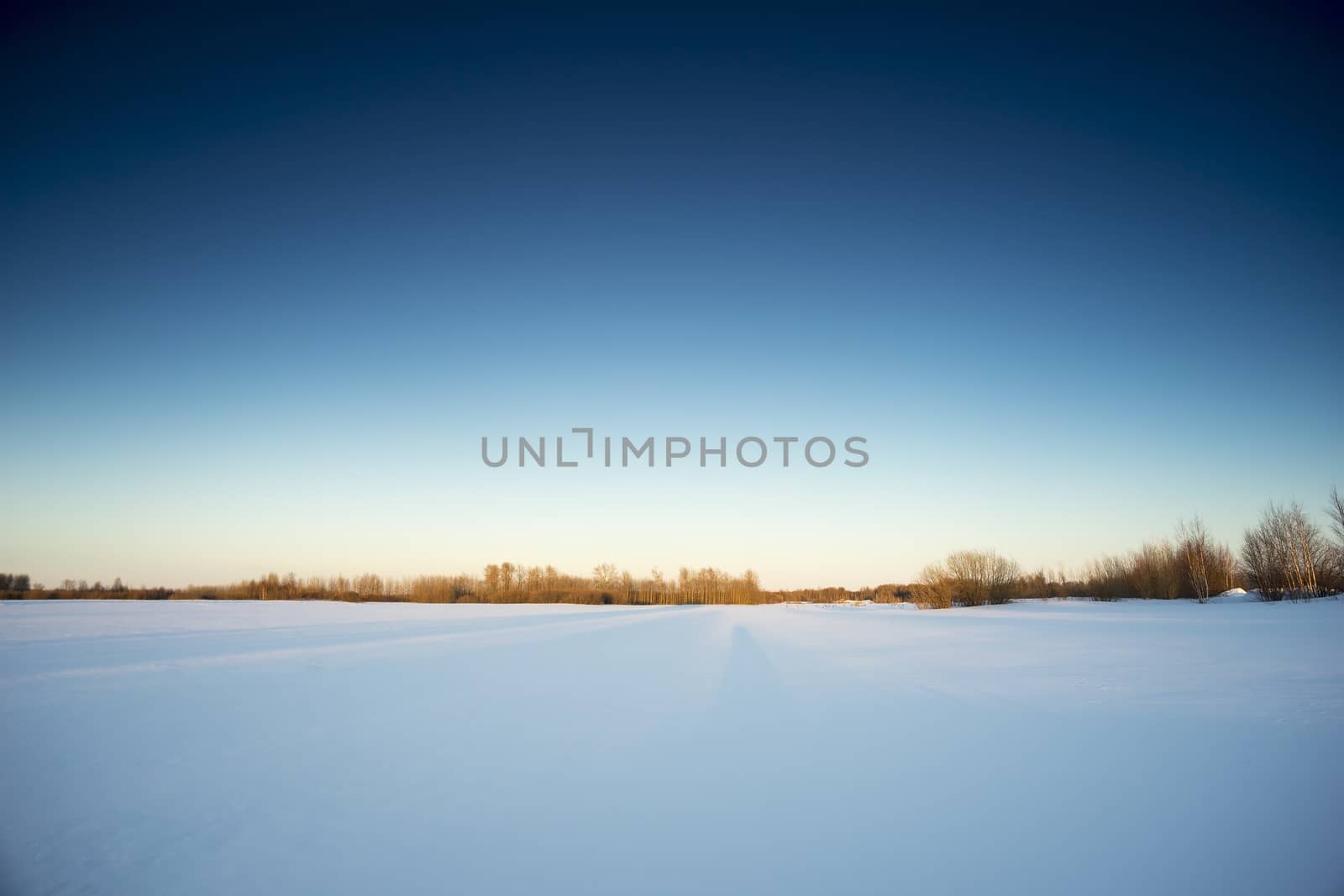 Beautiful winter sky at sunset.