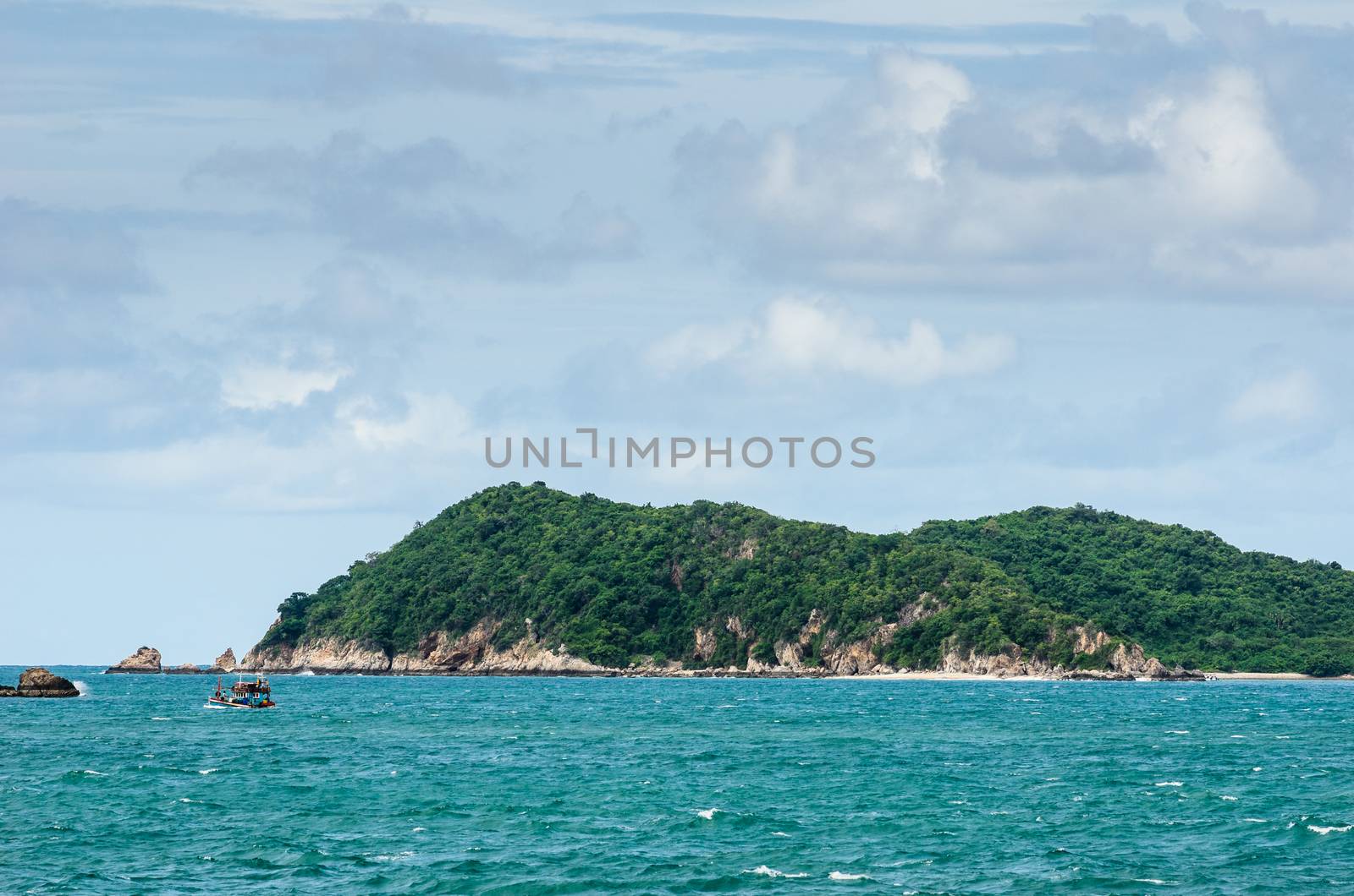 Green island and sea nature landscape by sweetcrisis