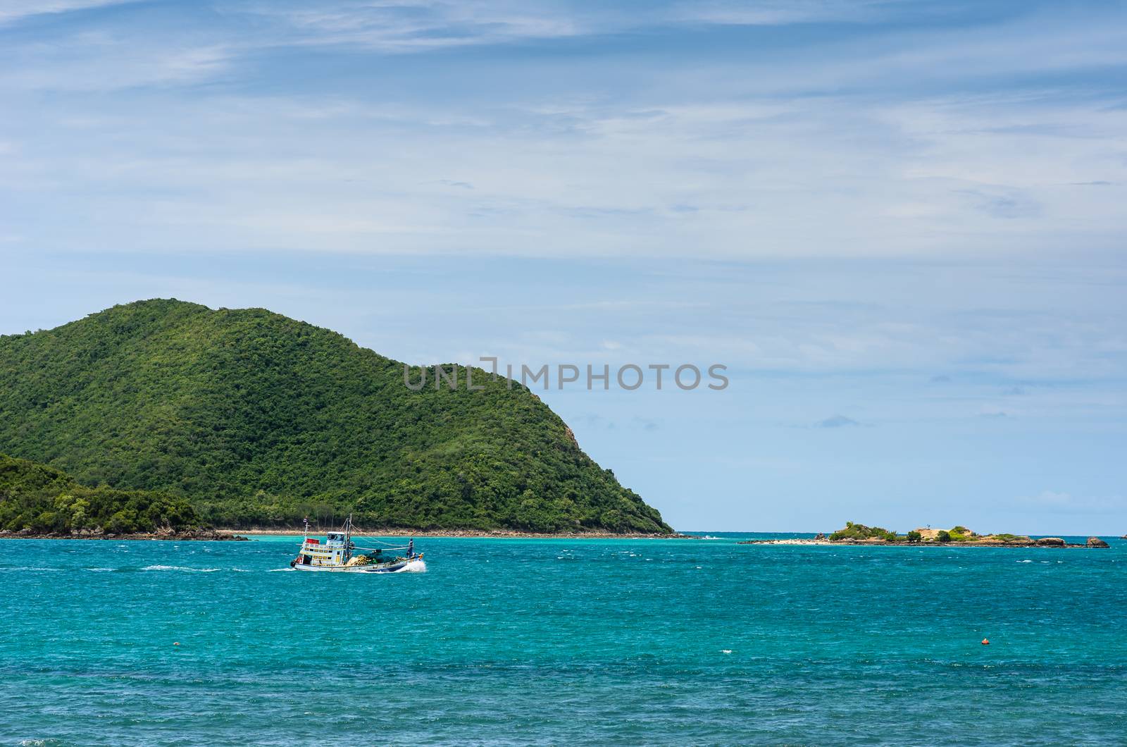 Green island and sea nature landscape by sweetcrisis