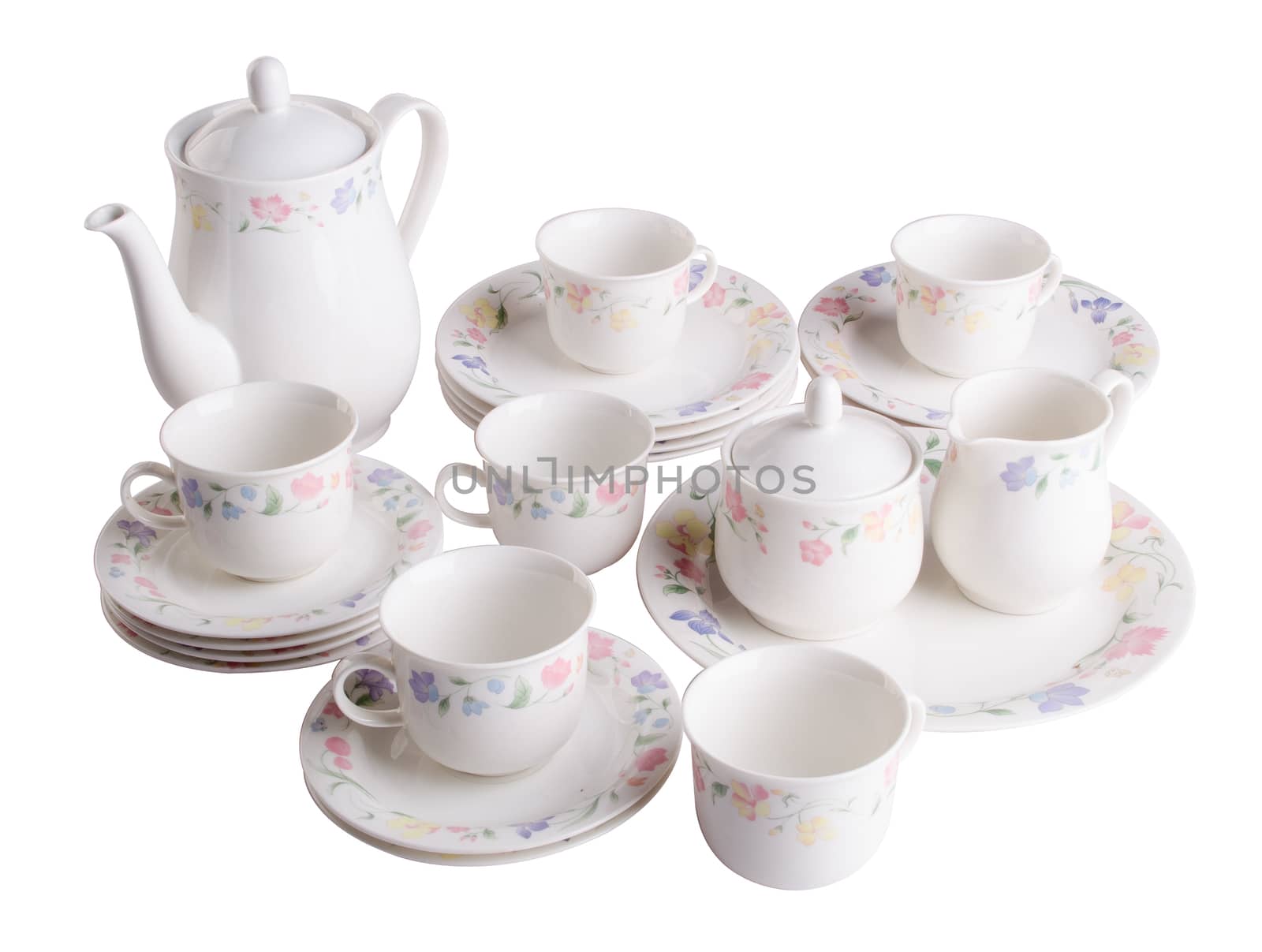 teapot and cup set . teapot and cup set on a background by heinteh
