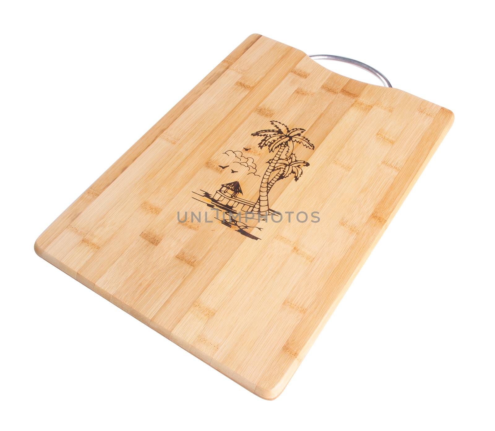 wood cutting board. wood cutting board on a background. by heinteh