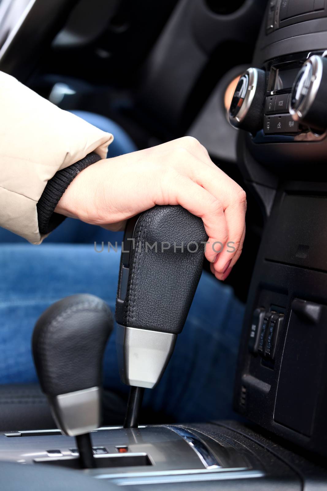 Woman driving a car