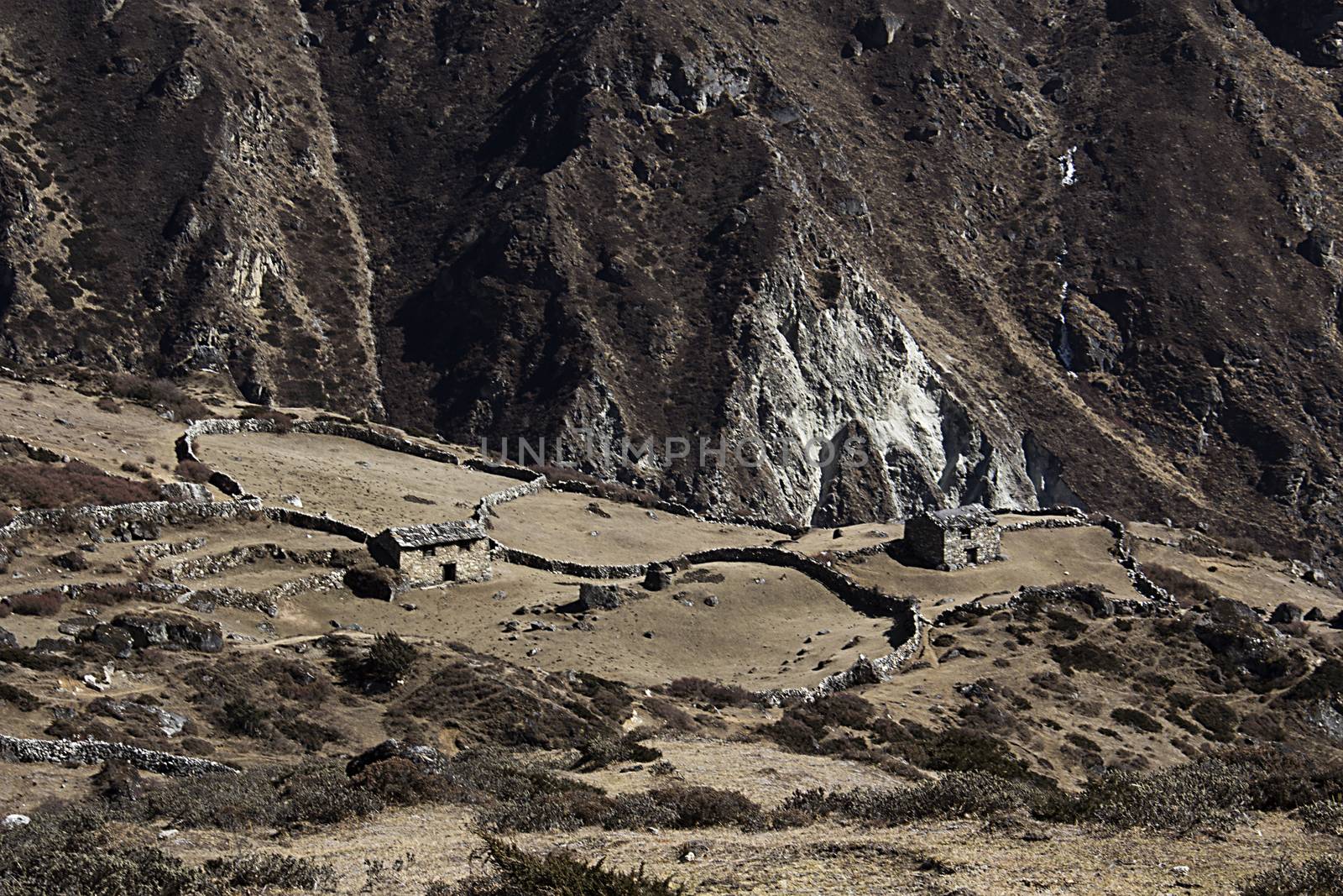 farm in the mountains in himalayas