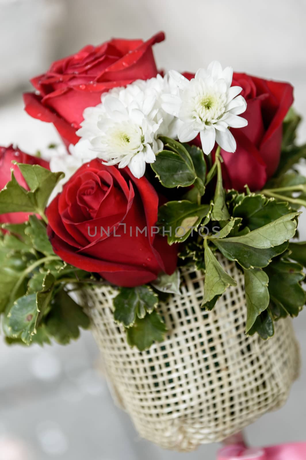 Bouquet of red roses.Floral background and Valentine background. by toodlingstudio