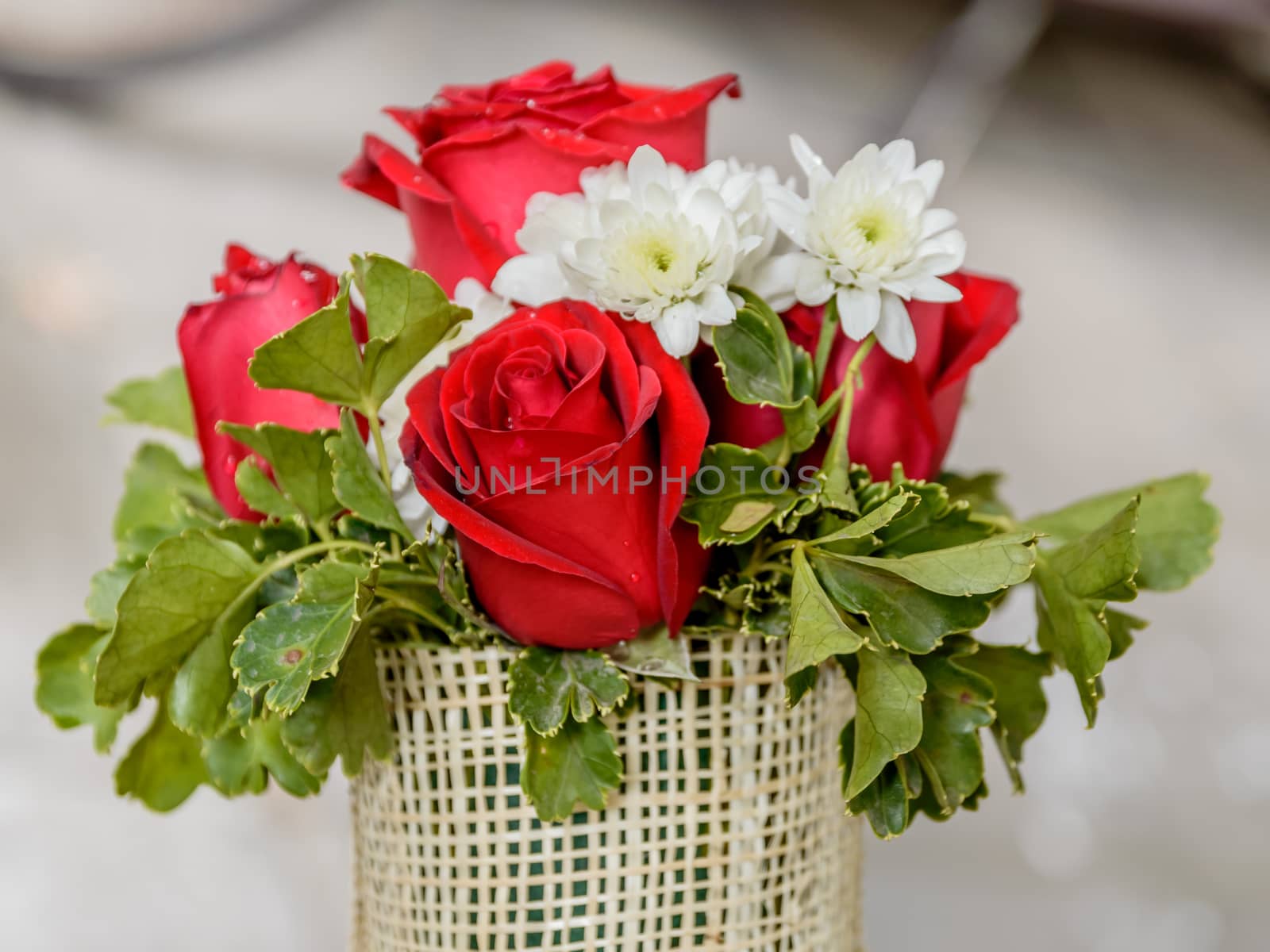 Bouquet of red roses.Floral background and Valentine background.