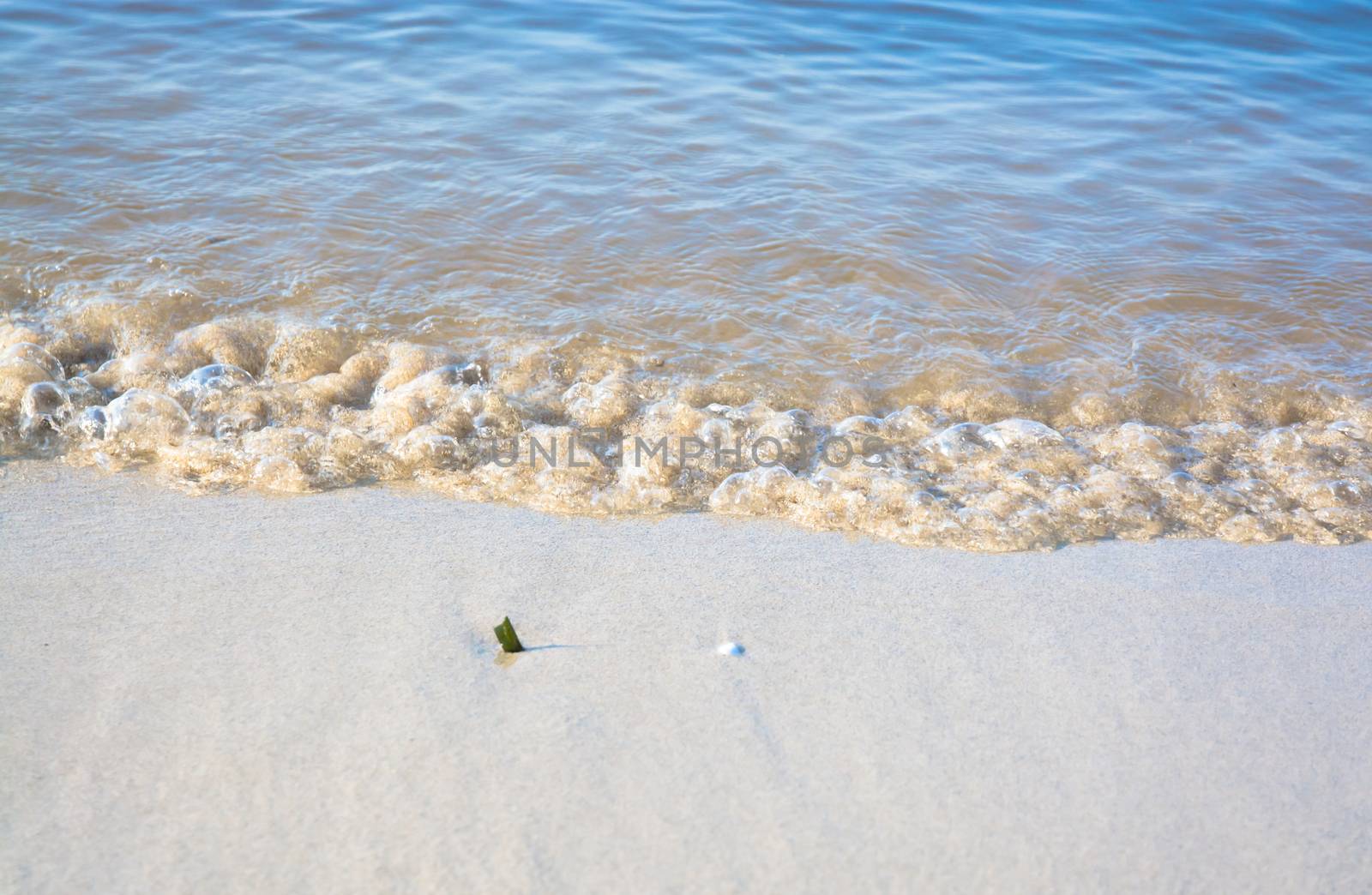 Morning waves closeup. Mallorca, Balearic islands, Spain in July.