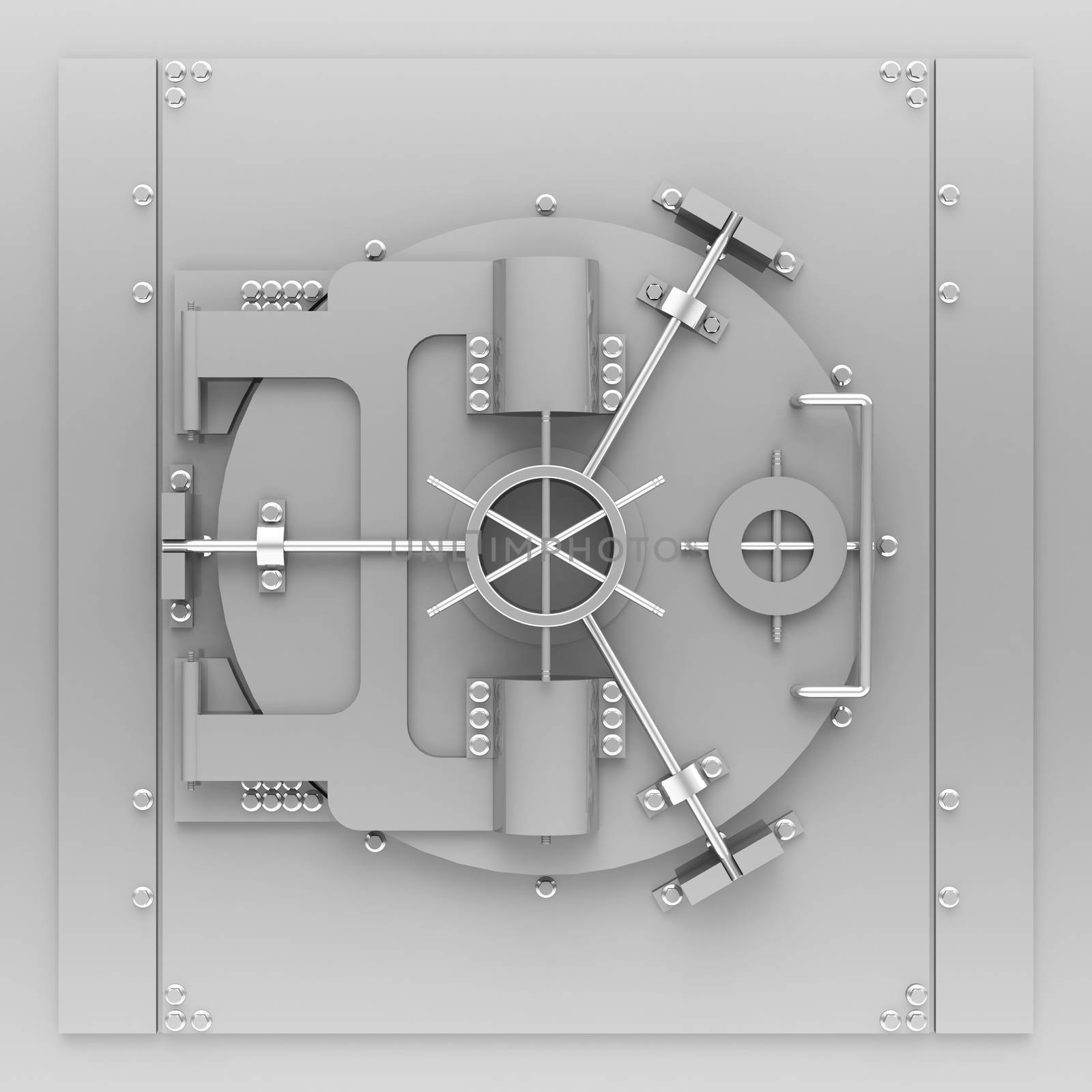 3d generated picture of a bank vault door