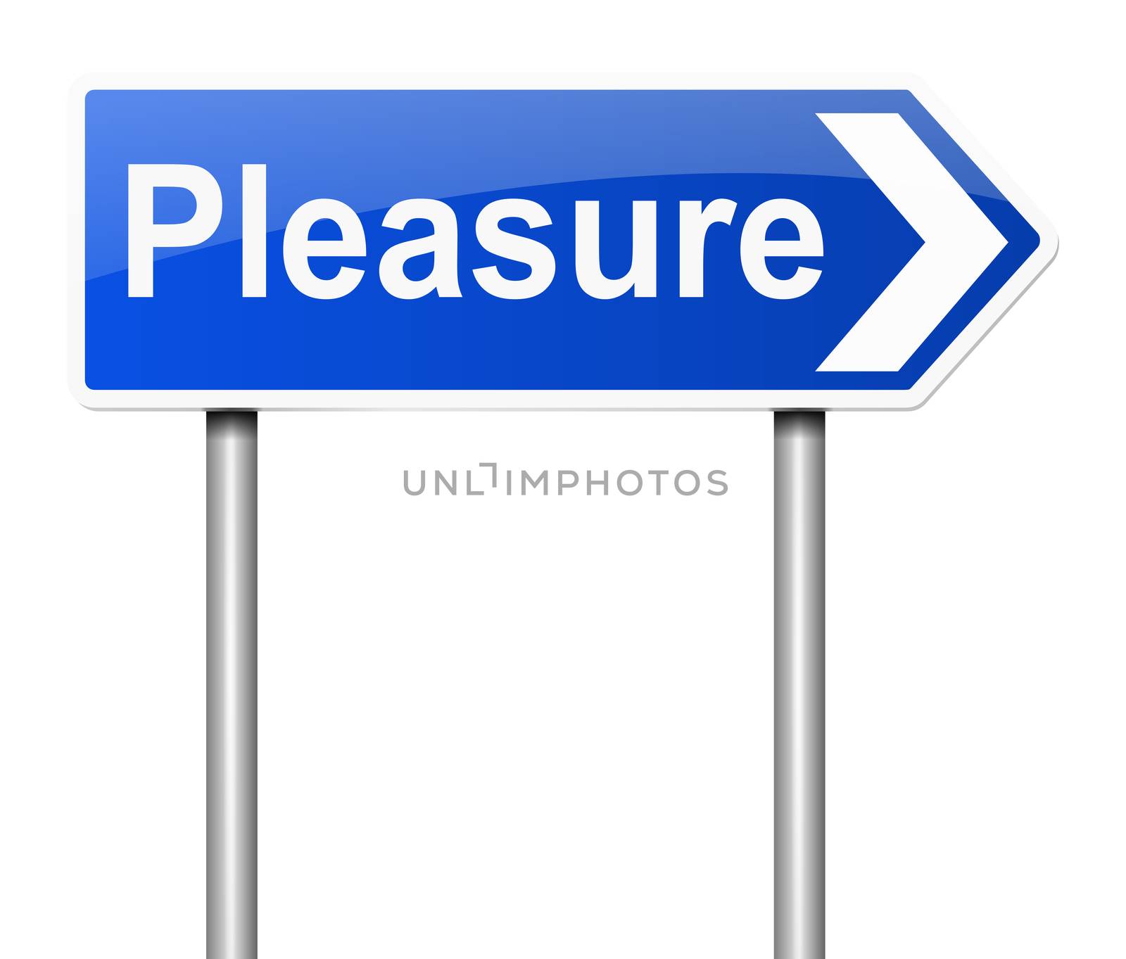 Illustration depicting a sign with a pleasure concept.