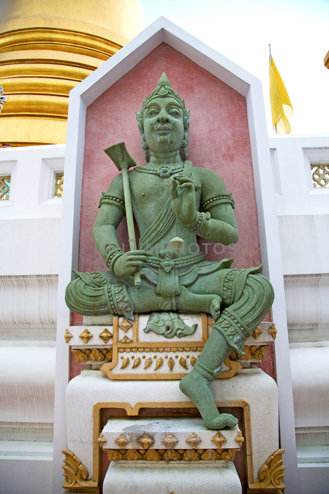 siddharta   in the temple bangkok asia   thailand flag green by lkpro