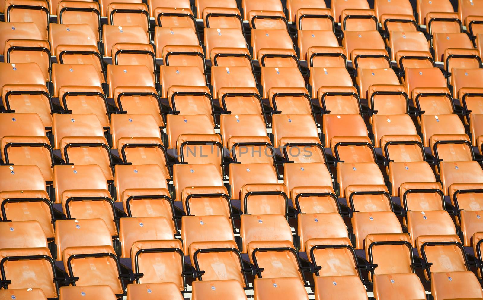Orange Spectators seats at a stadium