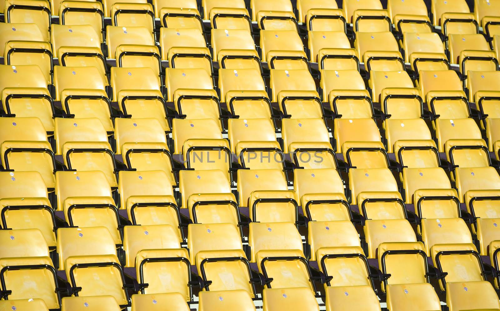 Yellow Spectators seats at a stadium