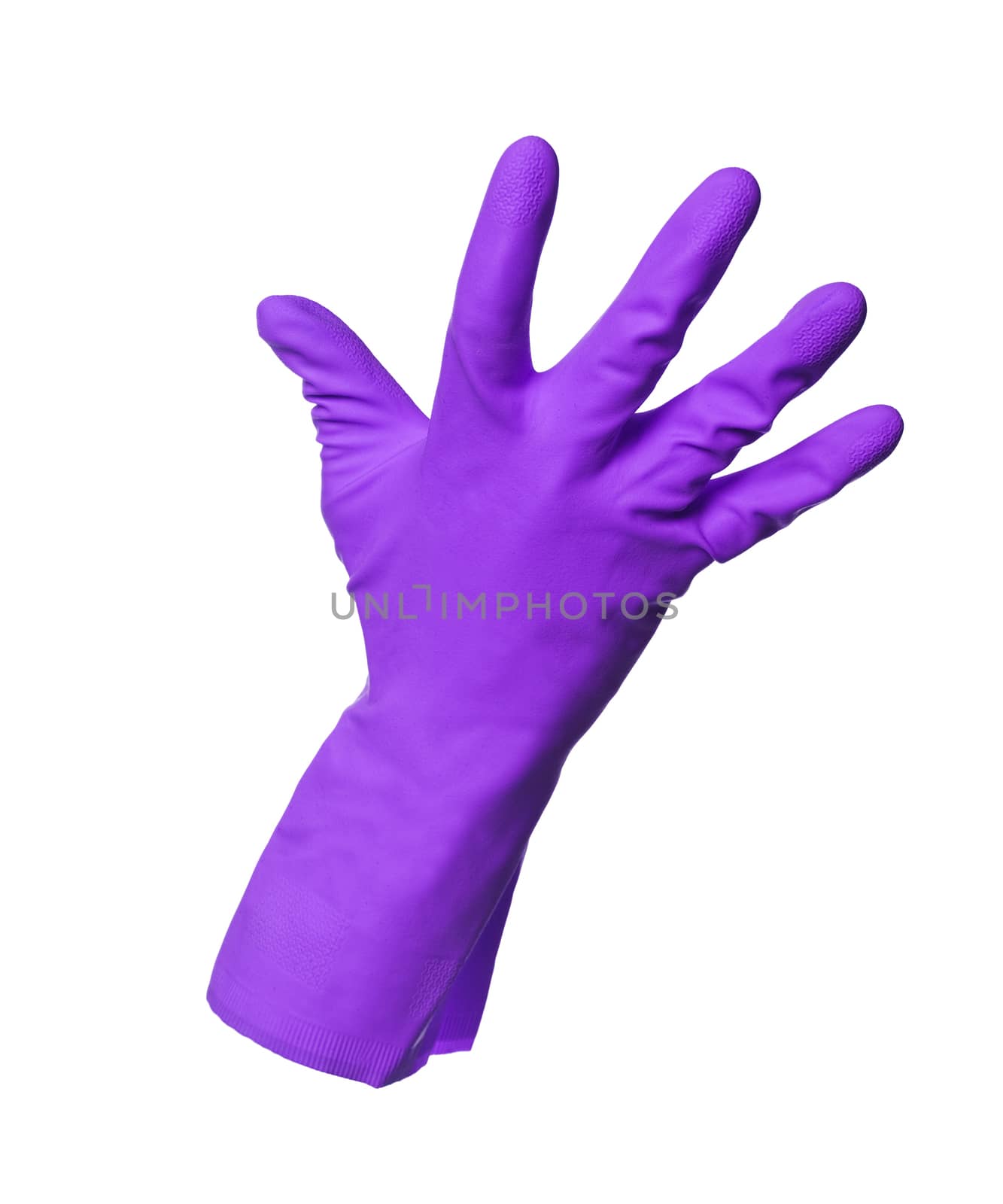 Purple protection glove isolated on white background by gemenacom