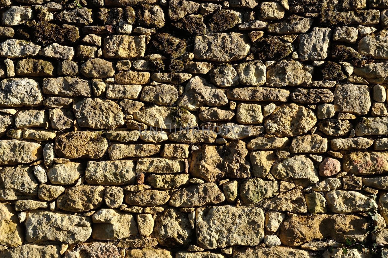 Solid wall made of stone 