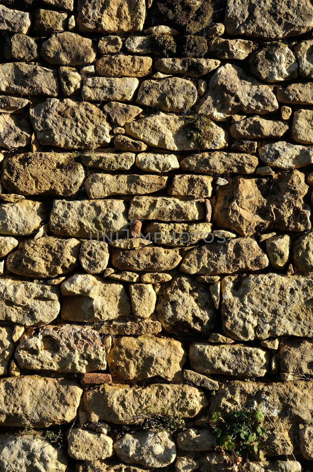 Solid wall made of stone 