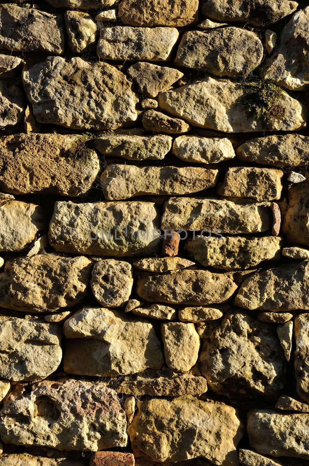 Solid wall made of stone 