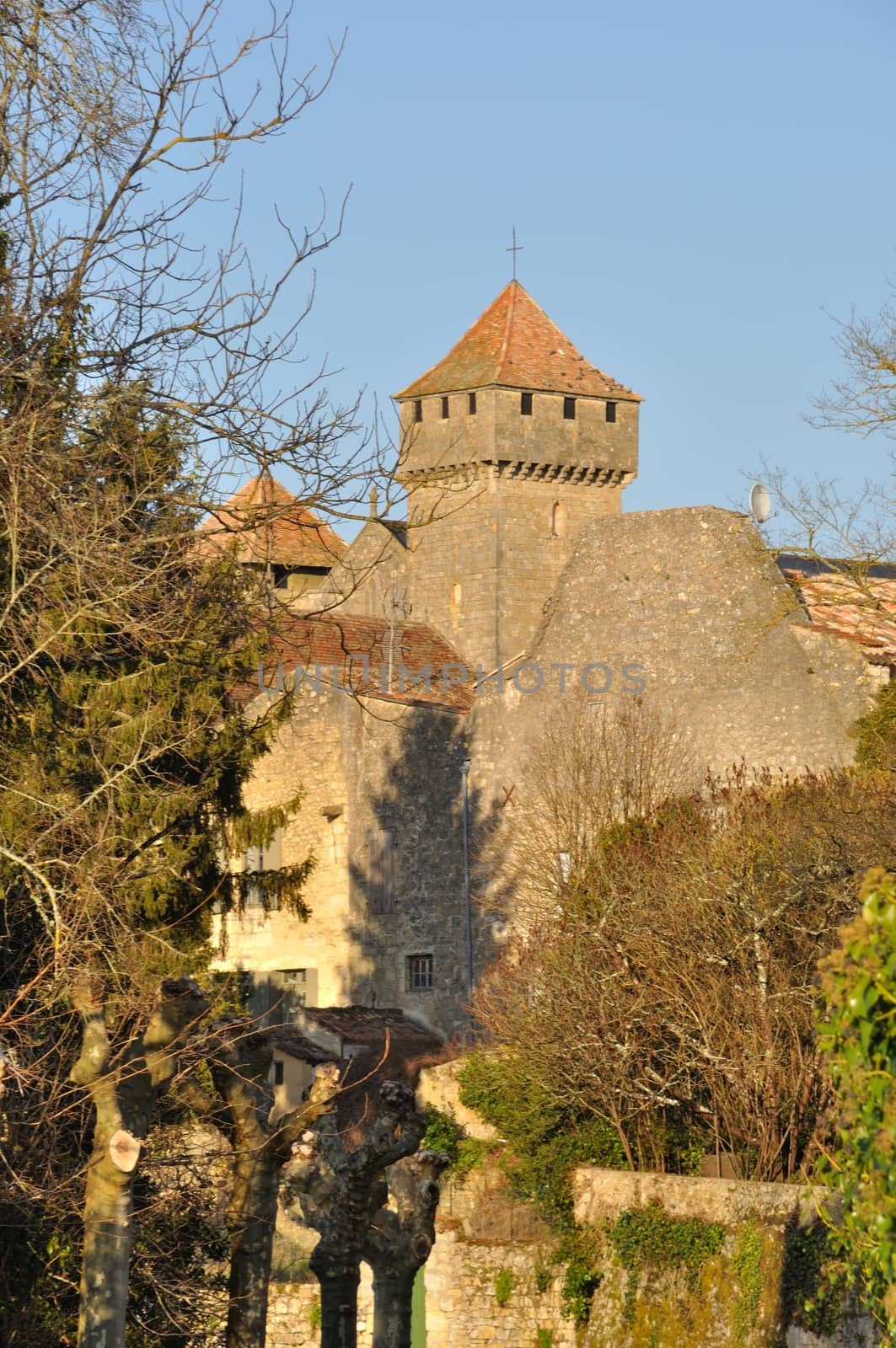 France, Aquitaine, Dordogne, Beaumont-du-P�rigord, St Front fortified church