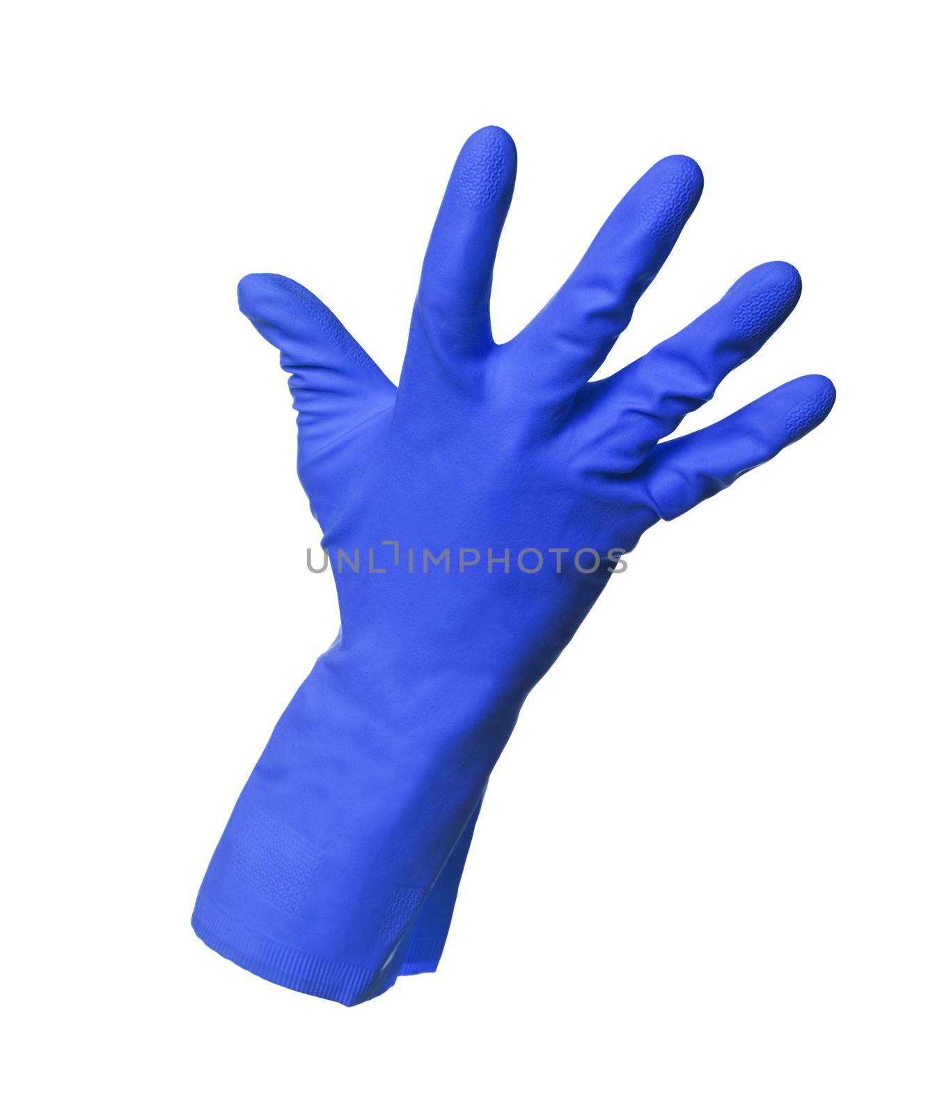 Blue protection glove isolated on white background by gemenacom