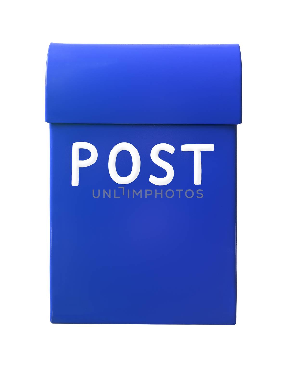 Blue mailbox isolated on a white background